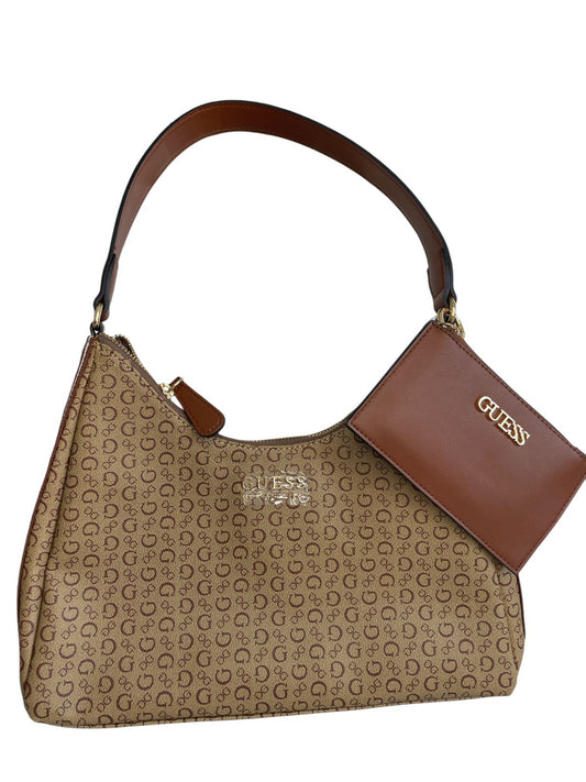 Bolsa de Mano Guess Café con Monedero